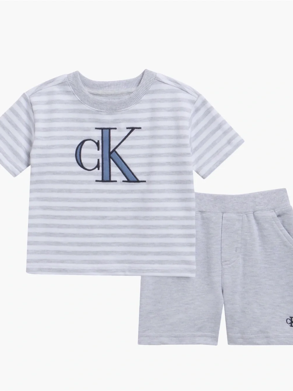 Calvin Klein Gray Striped Kids Set - cK Logo